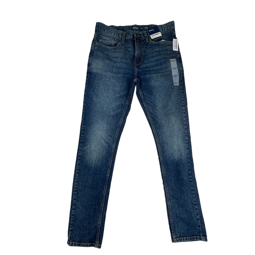 NWT Old Navy Skinny Men's Jeans Sz 32x32 Built-in Flex Med Wash Blue Denim NEW